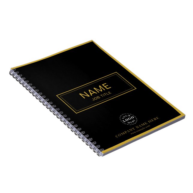 Custom Spiral Notebook with Name & Business Logo (Right Side)