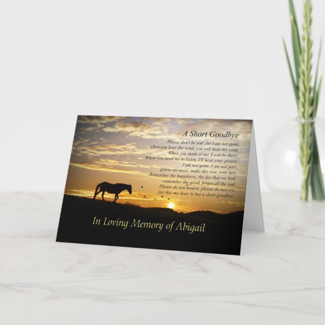 Custom Spiritual Sympathy Poem Card (Front)