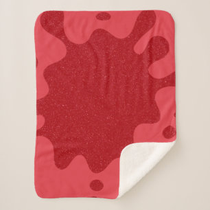 Custom Splatter Tomato Red Sherpa Blanket
