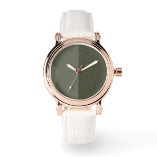 Custom Split Moss Green Rose-Gold eWatch Watch
