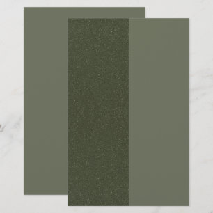 Custom Split-Panel Moss Green Textured Stationery