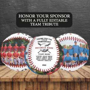 Custom Sponsor Thank You Gift with Team Photos Baseball