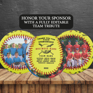 Custom Sponsor Thank You Gift with Team Photos Softball