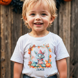 Custom Spooky Cute Fox Pumpkin Patch Halloween  Toddler T-Shirt