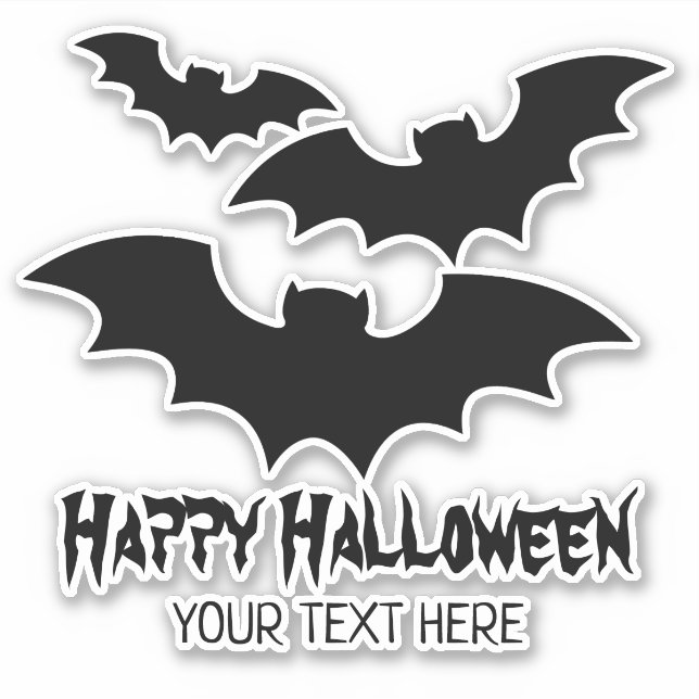 Custom spooky Halloween black bats vinyl cut-out (Front)