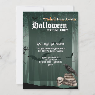 Custom Spooky Halloween Costume Party Invitation