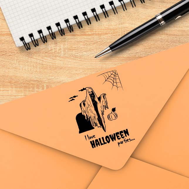 Custom Spooky Scary Skeleton Funny Halloween Party Self-inking Stamp (Creator Uploaded)