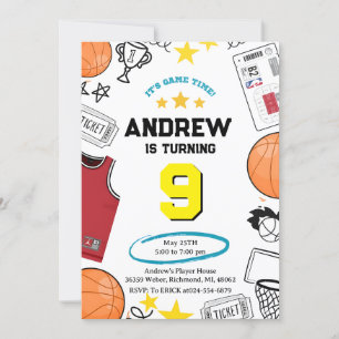 Custom Sport Basketball Birthday Invitation