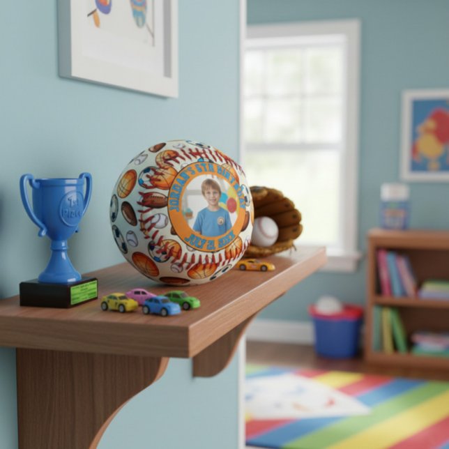 Custom Sports Balls Birthday Souvenir Baseball  (Creator Uploaded)