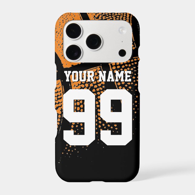 Custom sports basketball jersey number iPhone case (Back)