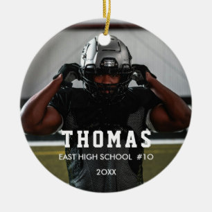 Custom Sports Modern Minimalist Photo Ceramic Ornament