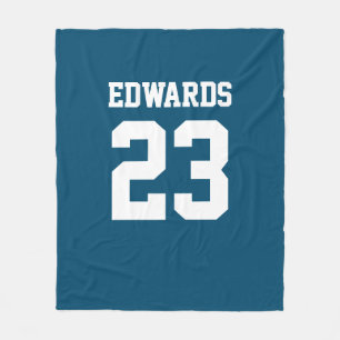 Custom Sports Numbered With Name Fleece Blanket