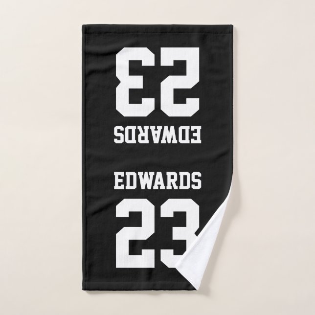 Custom Sports Numbered With Name Hand Towel (Hand Towel)