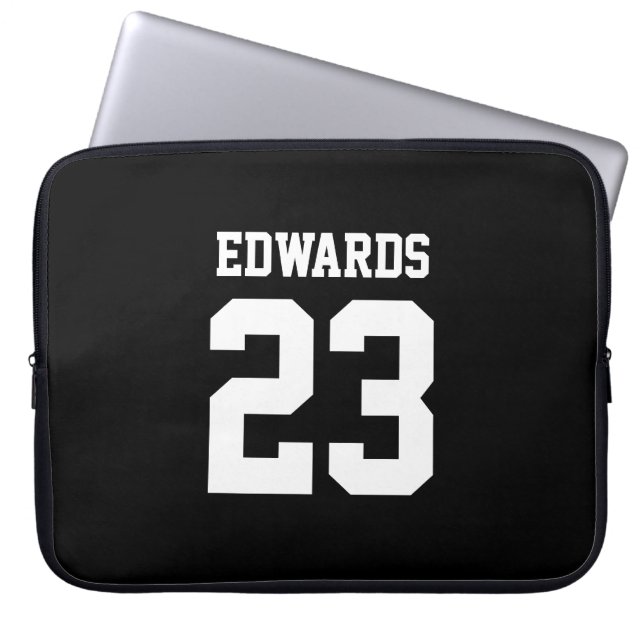 Custom Sports Numbered With Name Laptop Sleeve (Front)