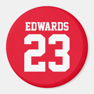 Custom Sports Numbered With Name Magnet