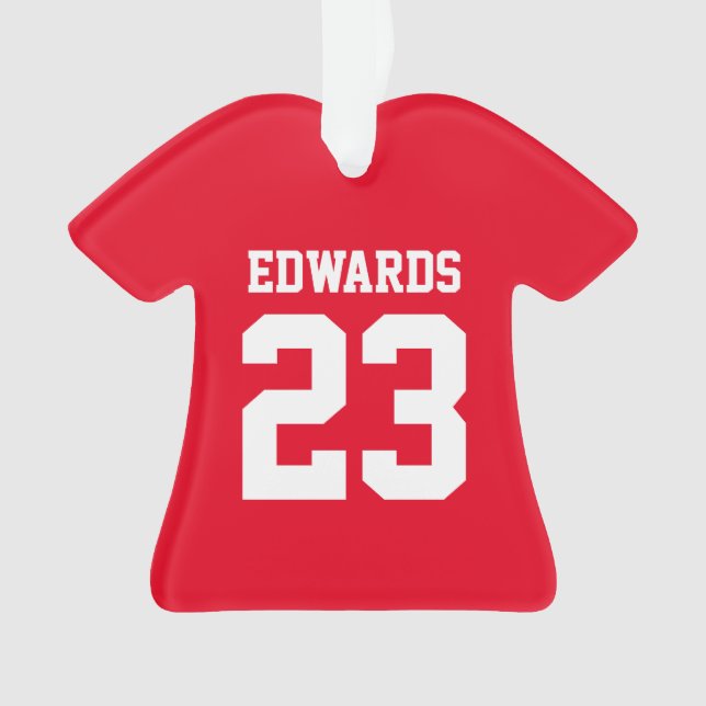 Custom Sports Numbered With Name Ornament (Front)