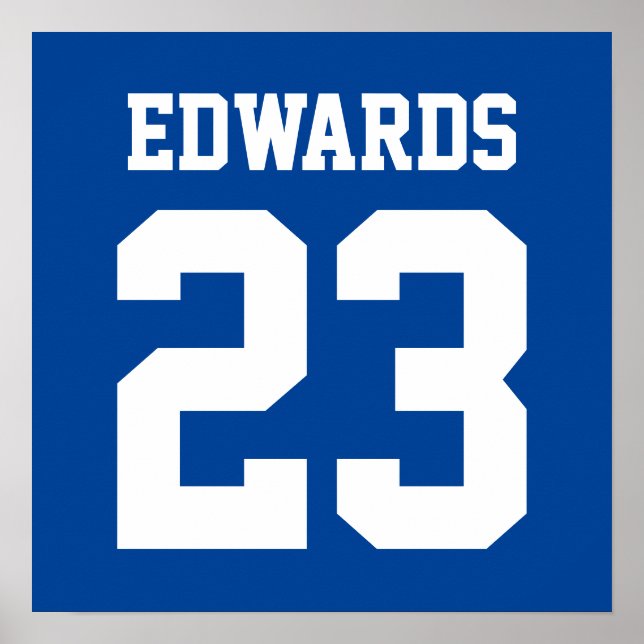 Custom Sports Numbered With Name Poster (Front)