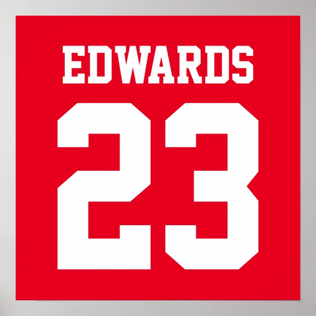 Custom Sports Numbered With Name Poster (Front)