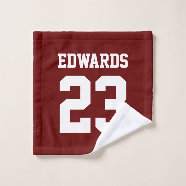 Custom Sports Numbered With Name Wash Cloth (Wash Cloth)