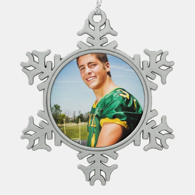 Custom Sports Photo Holiday Ornament (Front)