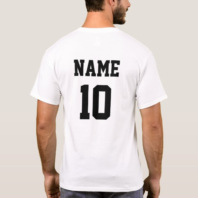 Custom Sports Team Front Back Name and Number T-Shirt (Back)