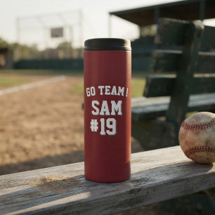 Custom Sports Team Name Number Personalized Thermal Tumbler