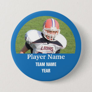 Custom sports team photo - BLUE 7.5 Cm Round Badge