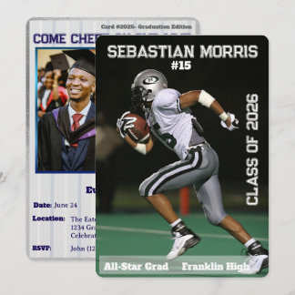 Custom Sports Trading Card Graduation Invitation