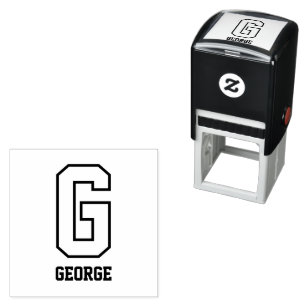 Custom Sporty Personalised Monogram Self-inking Stamp