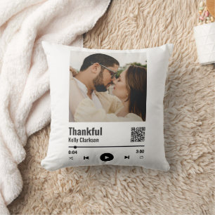 Custom Spotify Couple Photo Music Anniversary  Cushion