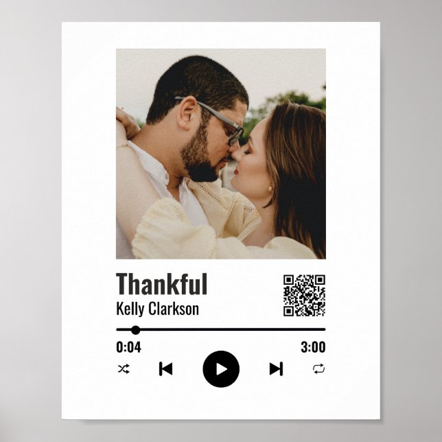 Custom Spotify Couple Photo Music anniversary  Poster (Front)
