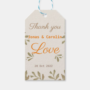 Custom Spread love greenery wedding elegant simple Gift Tags