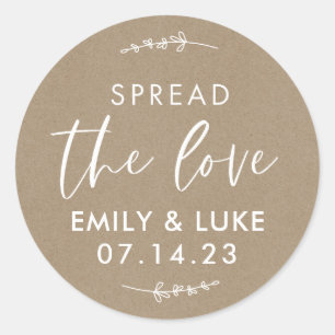 Custom Spread the Love Wedding Jam Favour Classic Round Sticker