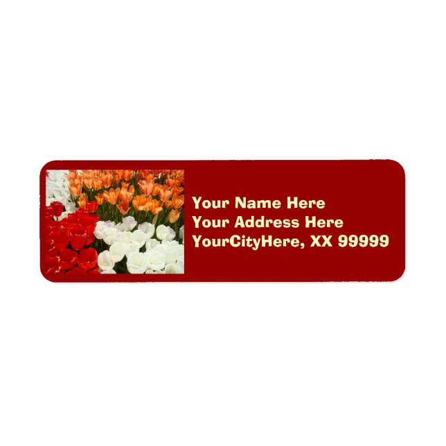 Custom Spring Address Labels Tulip Flowers (Front)