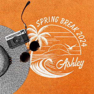 Custom Spring Break Girls Trip Cute Beach Fun Beach Towel