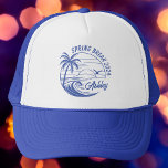 Custom Spring Break Girls Trip Cute Beach Fun Trucker Hat<br><div class="desc">Let the spring break merriment sparkle with these personalised trucker hats! Celebrate your sun-kissed squad with this bright and bubbly design. Each hat features your chosen names nestled amidst beachy icons and playful fonts,  inviting every sip to be a toast to friendship and adventure.</div>