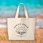 Custom Spring Break Summer Girlfriend Trip Large Tote Bag<br><div class="desc">Embrace the chic minimalism of spring break with this personalised tote celebrating your girl gang's getaway! Ditch the touristy slogans and flaunt your squad's sophisticated spirit with a sleek, modern logo featuring your chosen destination. Every glance whispers, "Spring break done right. Personalise with your own spring break destination and year!...</div>