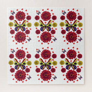 Custom Spring Butterfly Floral Gift  Jigsaw Puzzle