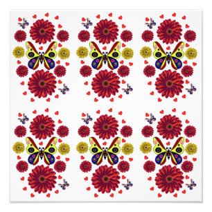 Custom Spring Butterfly Floral Gift  Photo Print