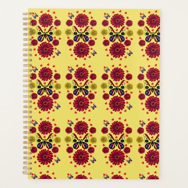 Custom Spring Butterfly Floral Gift  Planner (Front)