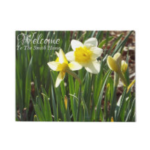 Custom spring daffodils doormat