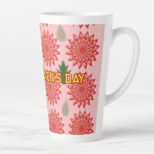 Custom Spring Flower Women's Day Pattern  Latte Mug
