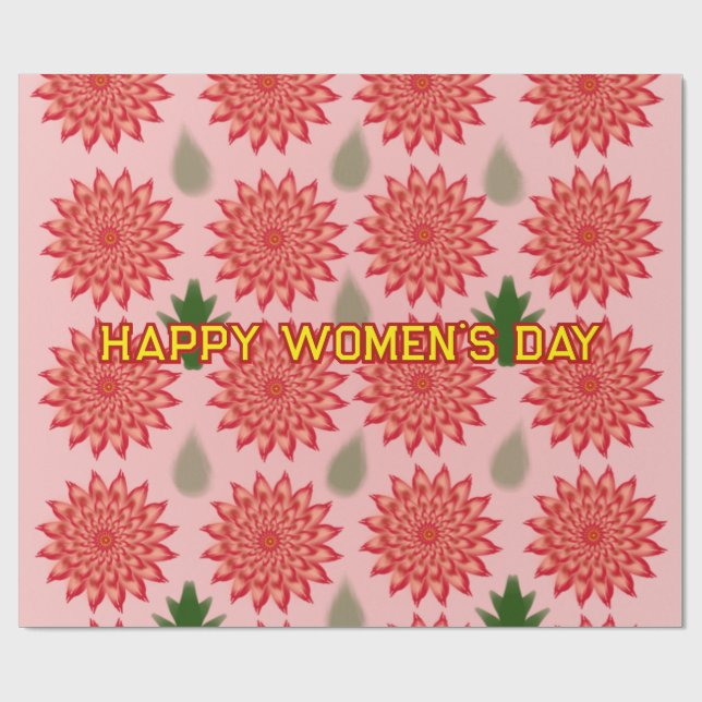 Custom Spring Flower Women's Day PatWrapping Paper (Flat)