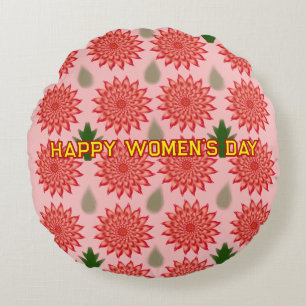 Custom Spring Flower Women's Day PatWrapping Paper Round Cushion