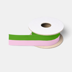 Custom Spring Green and Cotton Candy Pink Satin Ribbon