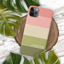 Custom Spring Green Coral Red Blush Pink Stripes