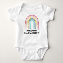 Custom Spring Rainbow Baby Announcement Bodysuit