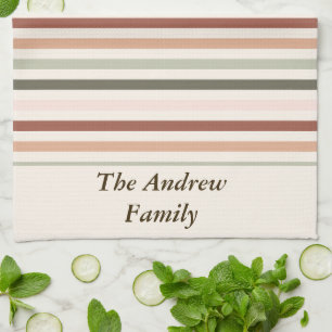 Custom Spring Stripes Boho Easter Tea Towel