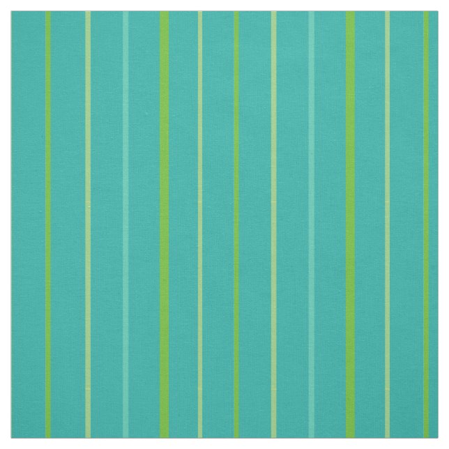 Custom Spring Stripes on Teal Pattern Fabric (Swatch)