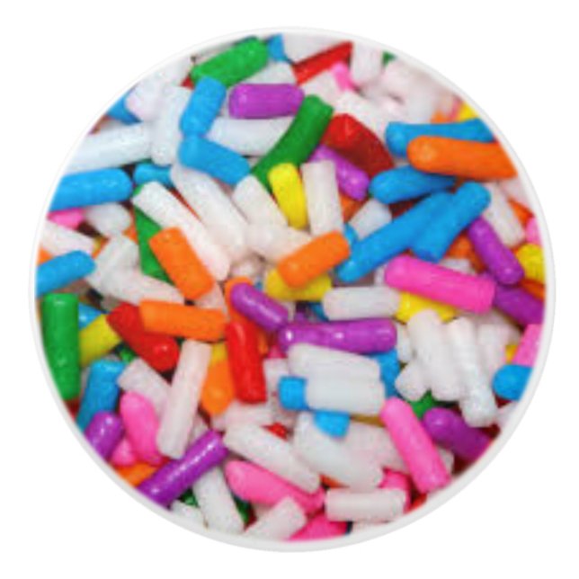 Custom sprinkles ceramic cabinet knob (Front)